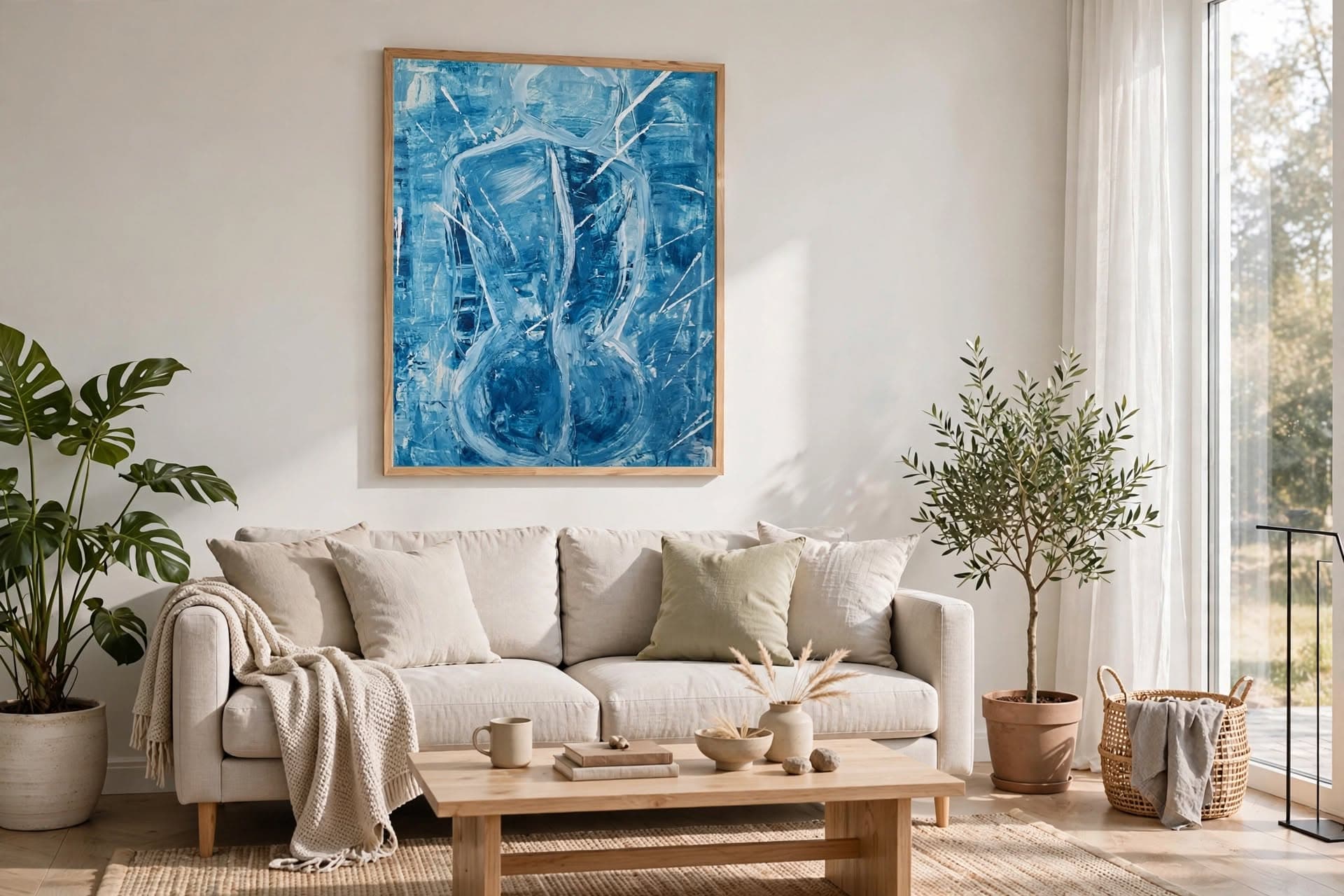 Blue Saint on a wall