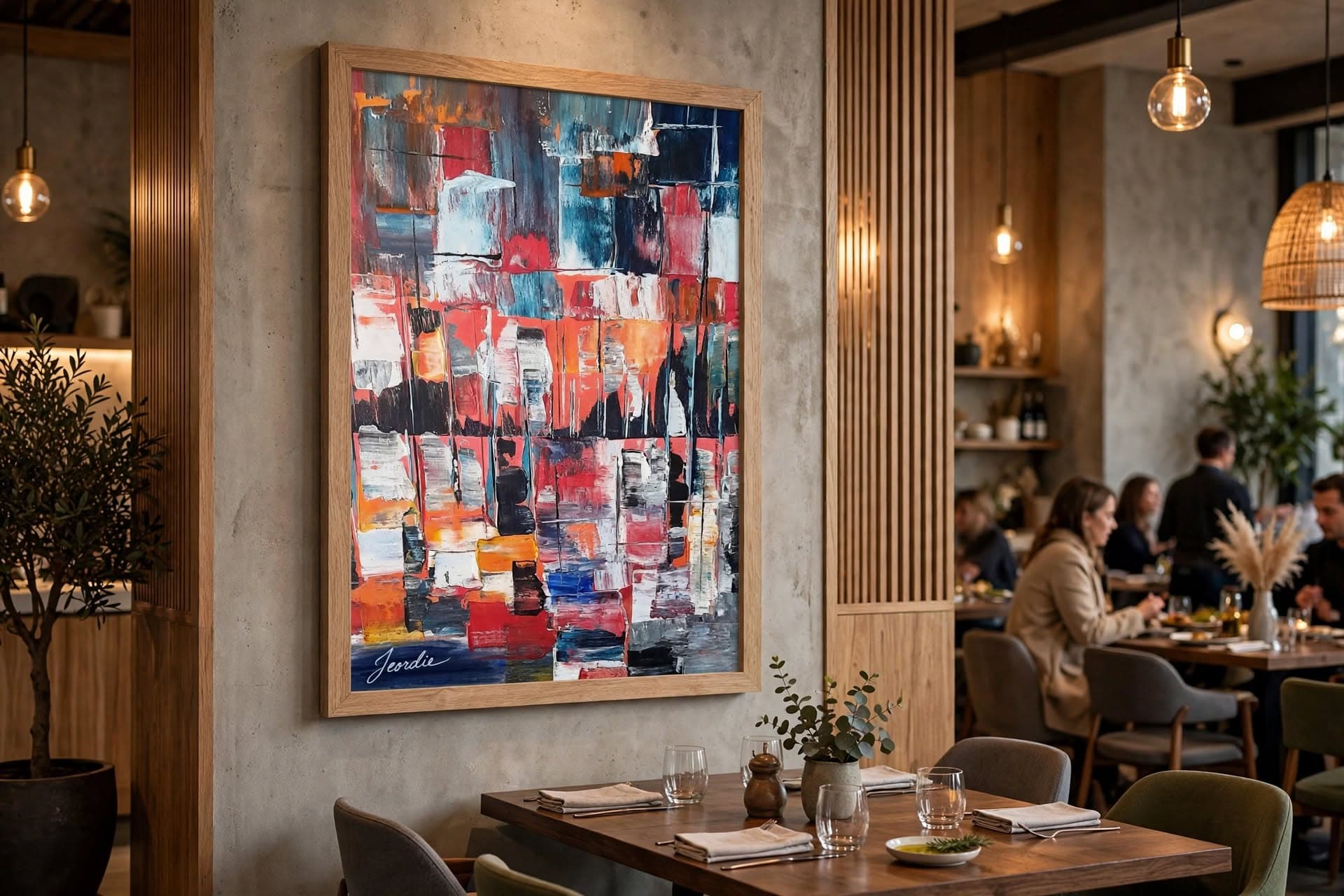 1. "City in Coral"  on a wall