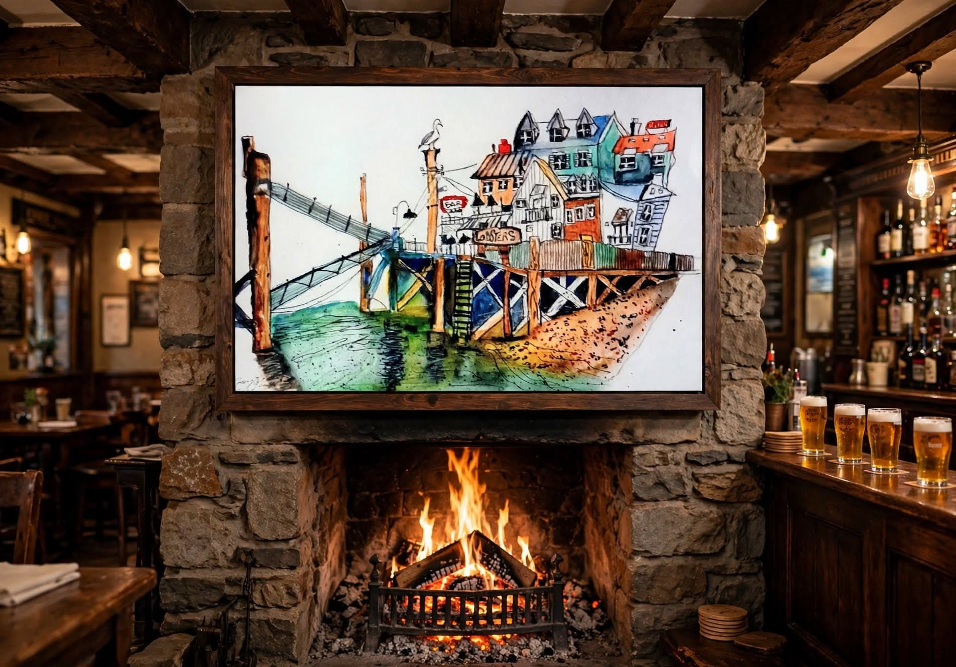 The wonky Harbour  on a wall