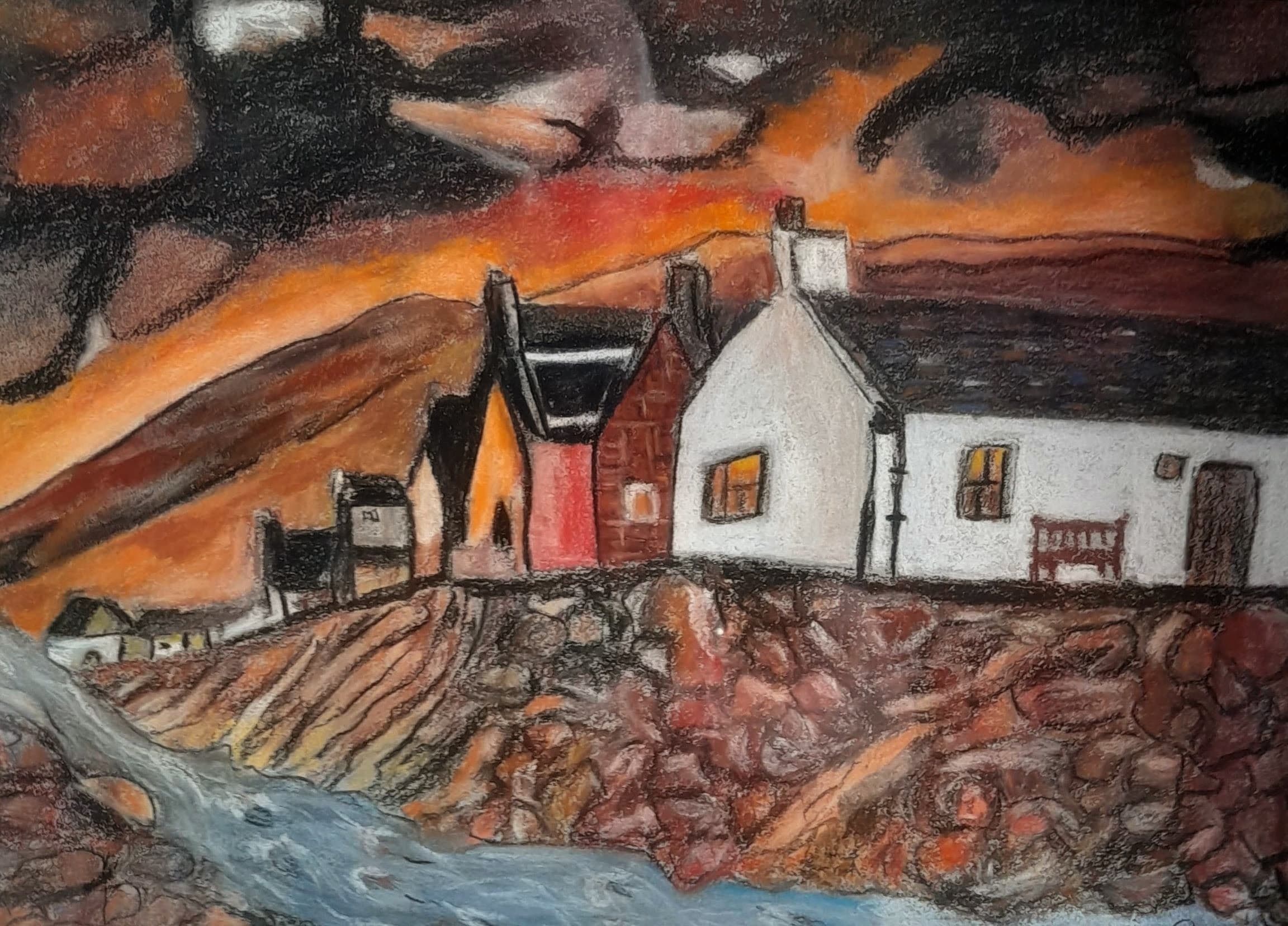Auld village by a river 