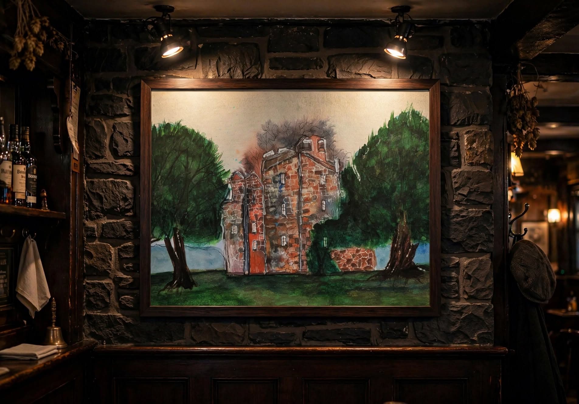 Huntingtower Castle on a wall