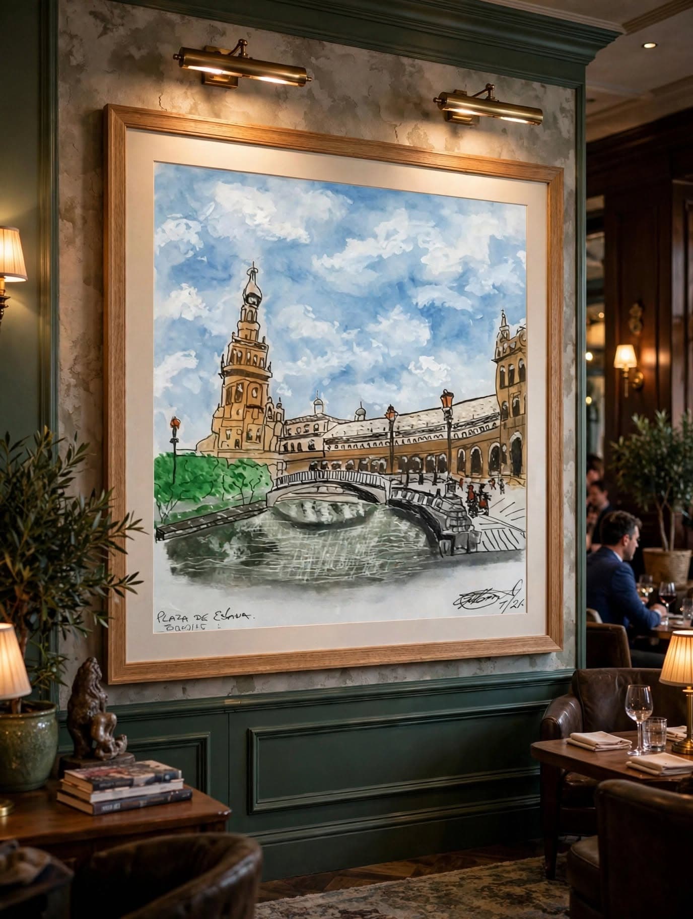 Plaze de Espana on a wall