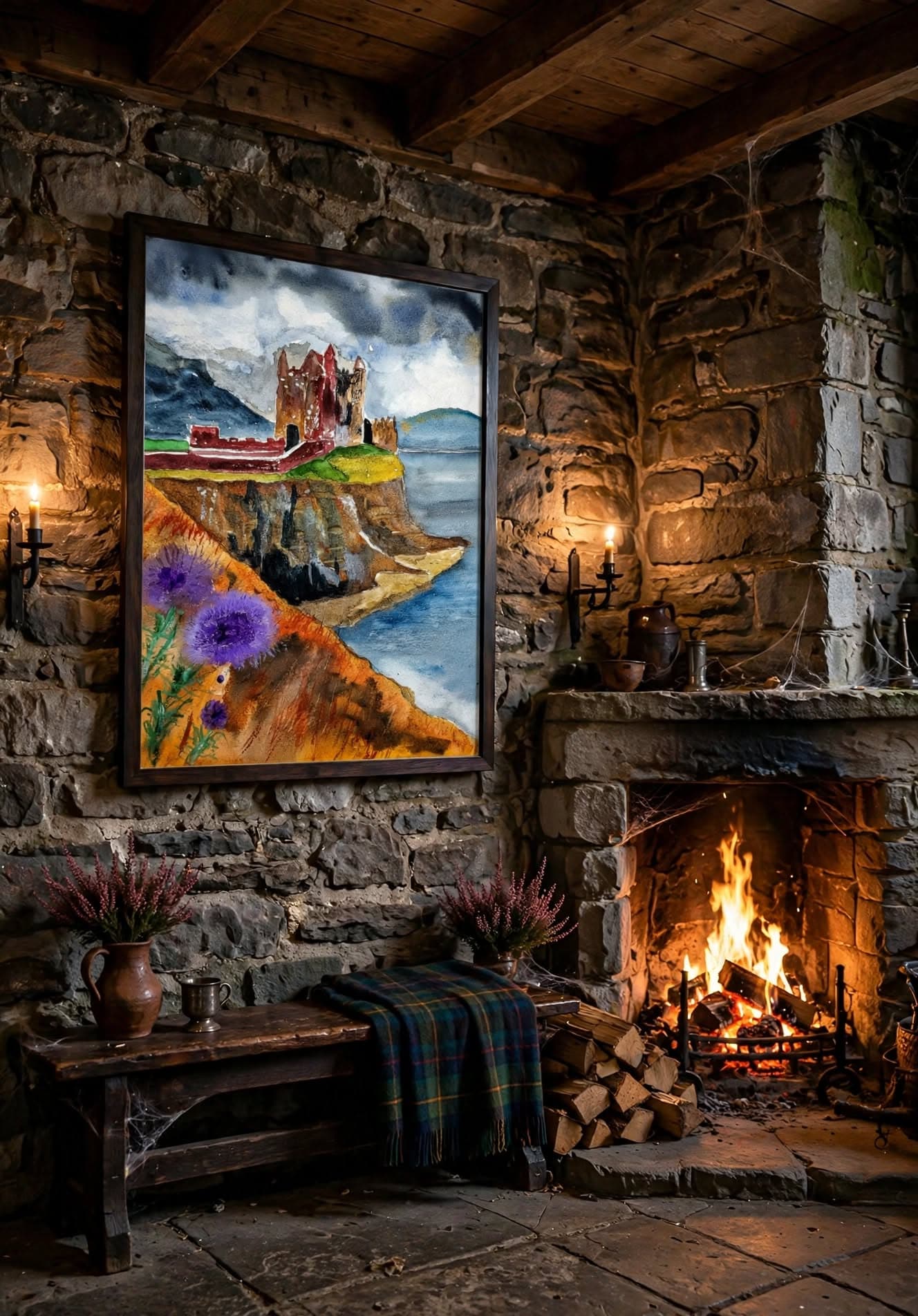 Fantasy Scottish Castle on a wall